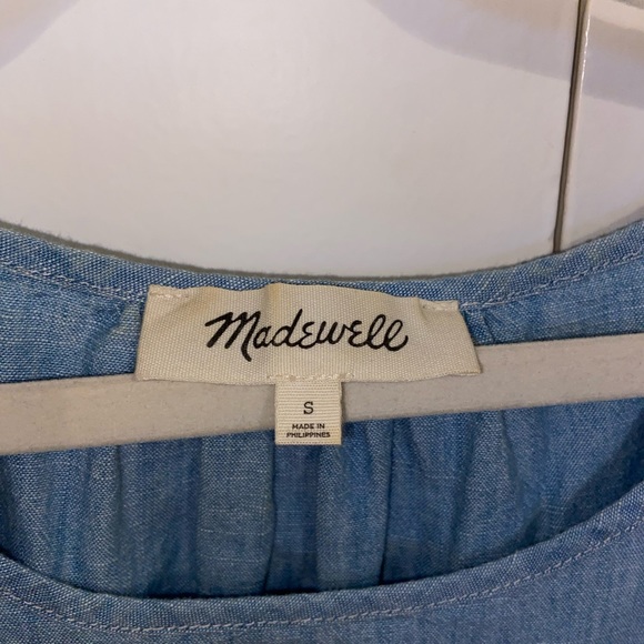 Madewell denim tank with tie sleeves size S - Picture 3 of 3